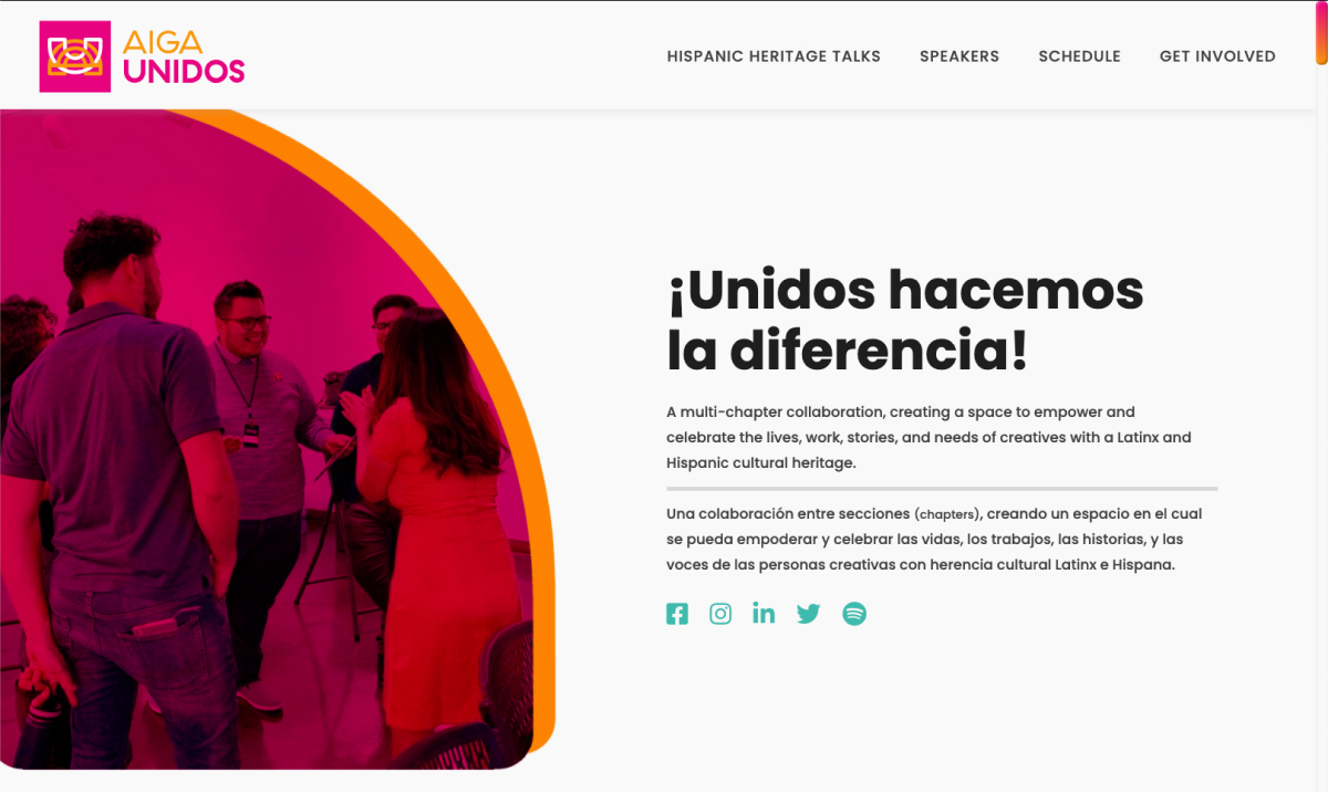 AIGA Unidos' website header